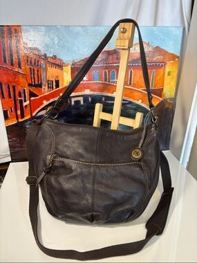 The Sak Genuine Leather Women's Hobo Bag in Dark Brown